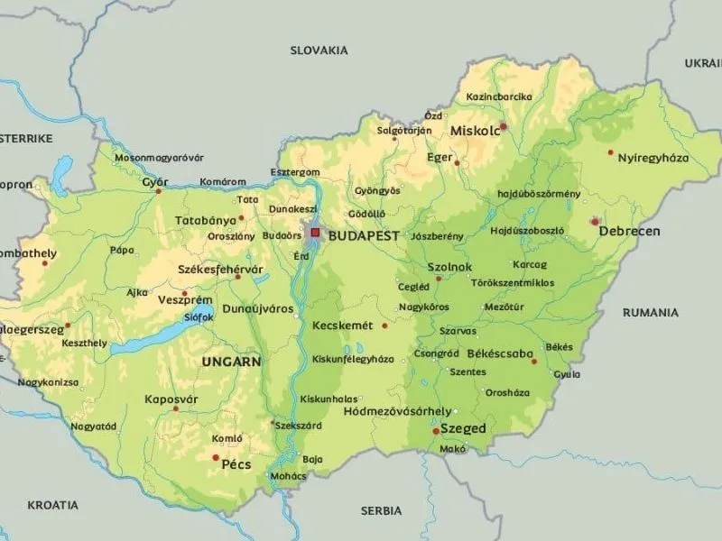 Vị trí địa lý và địa hình của Hungary