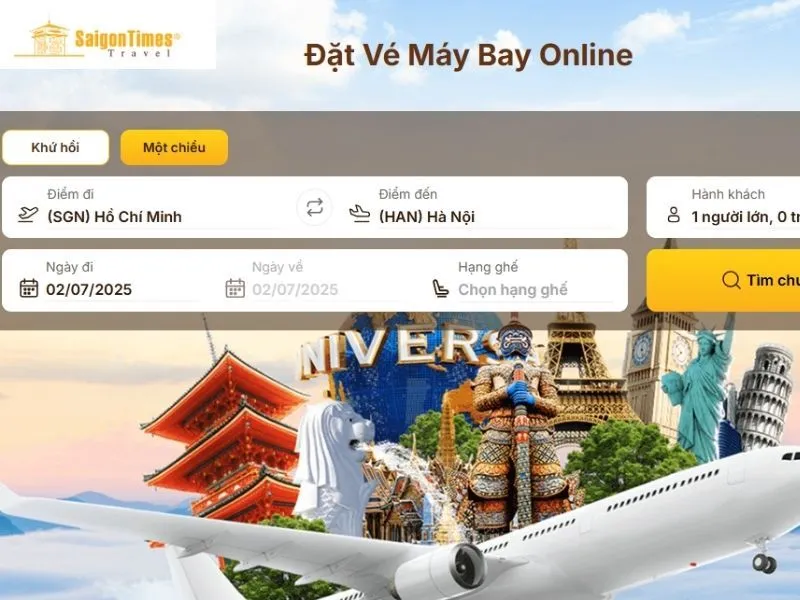 Hướng dẫn đặt vé máy đơn giản cùng Saigontimes Travel