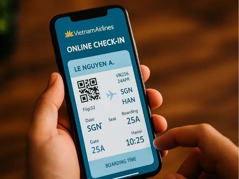 Check in vé máy bay điện tử của Vietnam Airlines