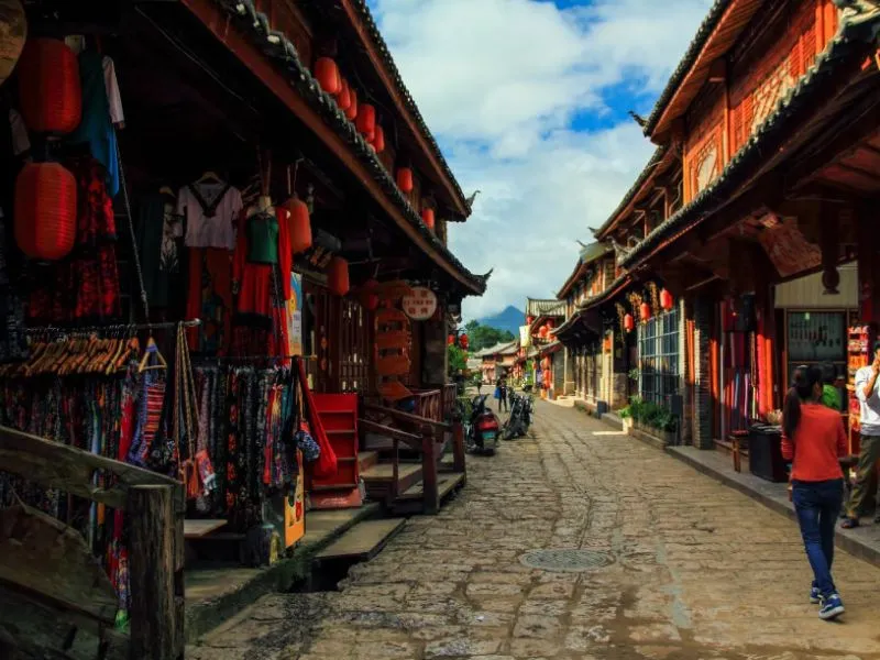 Chợ Shuhe ở Thúc Hà cổ trấn
