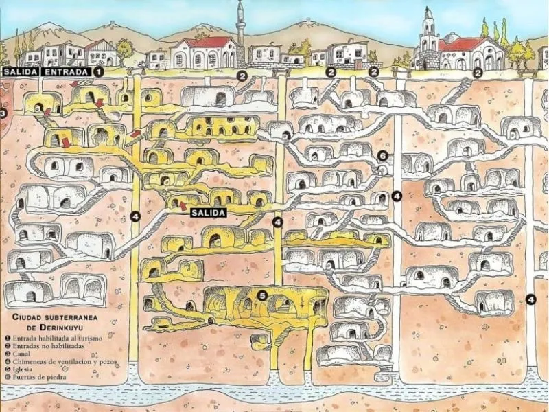 Sơ đồ thành phố ngầm Derinkuyu